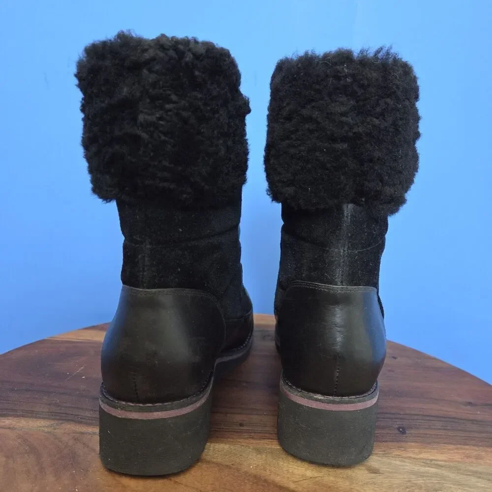 Cole Haan Lania NikeAIR Boots Leather / Suede Black Women's 7